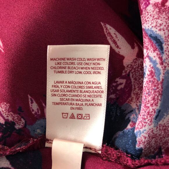 Faded Glory Button Down Floral Top L - Picture 10 of 11